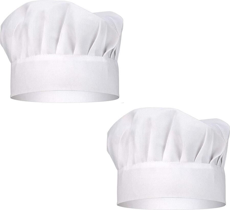 2 Stuks Katoenen Koksmuts Verstelbare Chef Hoed Stoffen Kook Hoed Keuken Muts Herbruikbaar Wasbaar Wit