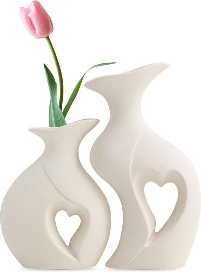 2 stuks keramische vaas wit keramische vaas bloemenvaas modern decoratieve lichaamsvaas van keramiek kleine bloemenvazen voor decoratie droogbloemen kantoor vensterbank decoratie