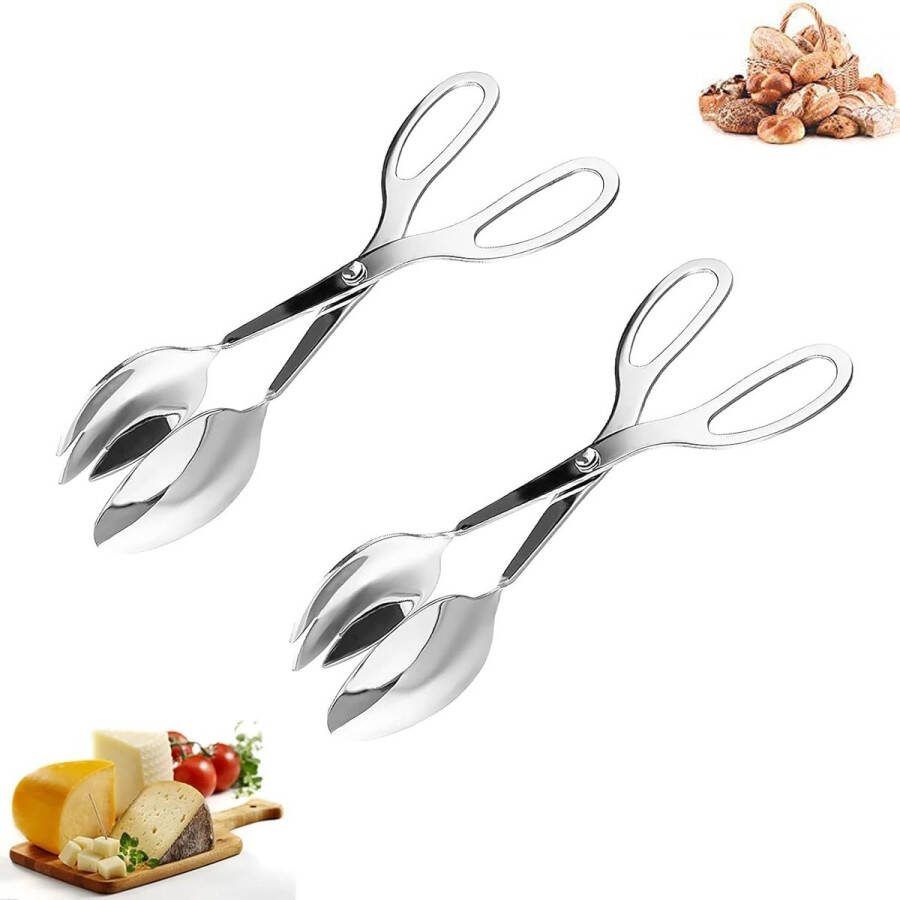 2 stuks keukentangen serveertang van roestvrij staal grilltang gebakstang snoeptang slatang 26 cm multifunctionele tang voor pasta salades gegrilde worst vaatwasmachinebestendig