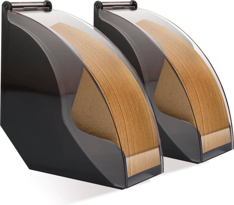 2 stuks koffiefilterhouder met stofdichte acrylafdekking opbergdoos zwart voor koffiefilter koffiefilterbox voor kegelkoffiefilter opslagcapaciteit van 100 stuks papieren filters