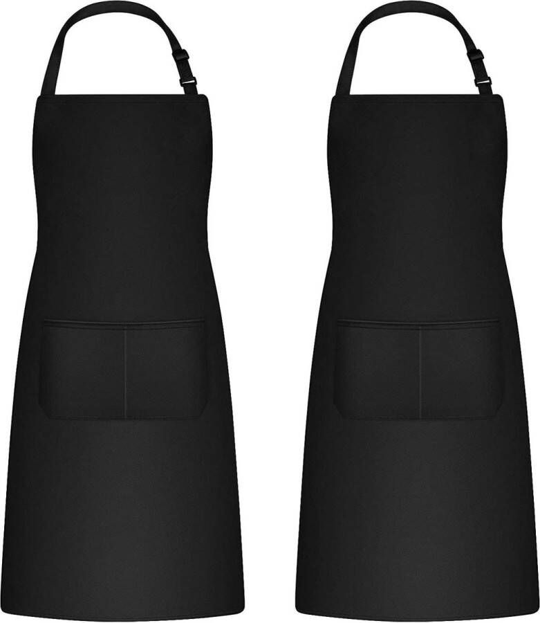 2 stuks kookschort voor mannen en dames bakschort met 2 zakken voor keuken schilderschort volwassenen slabschort schort verstelbaar voor tuinieren