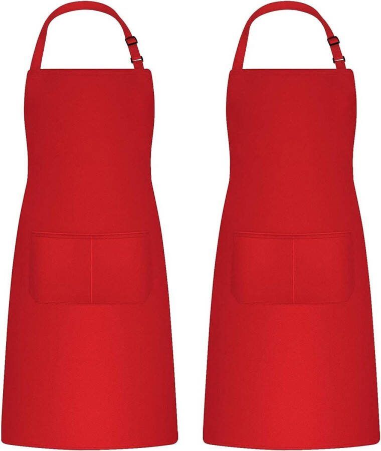 2 stuks kookschort voor mannen en vrouwen bakschort met 2 zakken voor keuken schilderschort voor volwassenen schort instelbaar voor tuinwerk