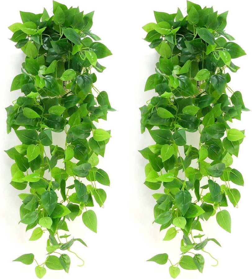 2 stuks kunstmatige hangplanten klimop kunstmatige hangplant groen 110 cm voor indoor outdoor tuin wanddecoratie