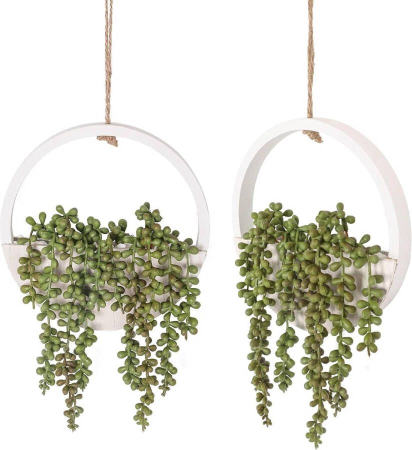 2 stuks kunstvetplanten hangplanten 30 5 cm nepparelketting in pot met 8 3 inch sleutelkoord voor wanddecoratie binnen en buiten
