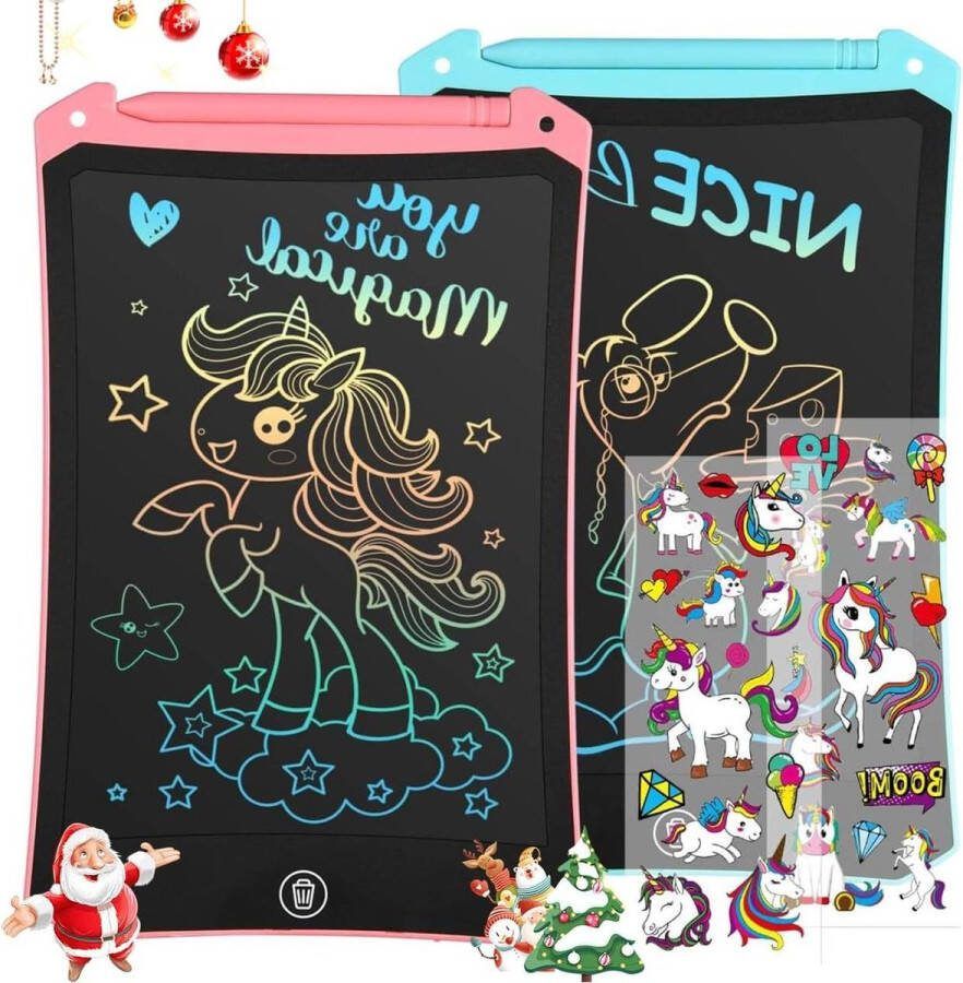2 stuks LCD-schrijftablet kleurrijk doodle board magnetisch tekenblok educatief speelgoed kinderen jongens meisjes peuters baby's geschenken voor verjaardag Halloween Tekenbord