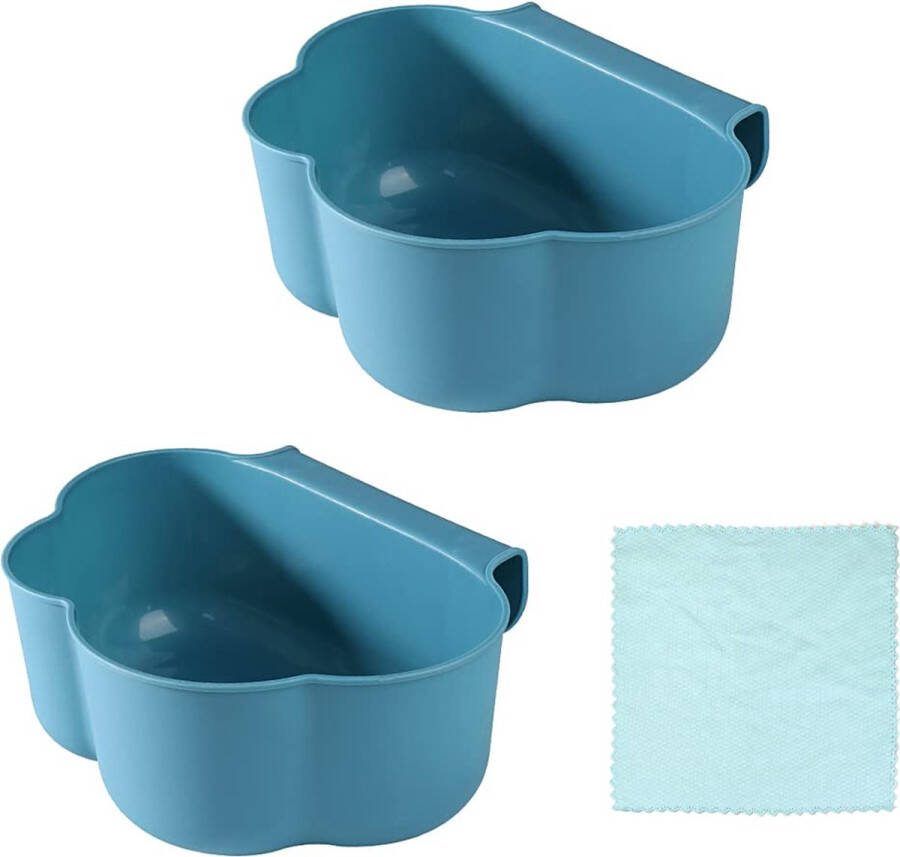2 stuks luiertafel-containers organizer wolk blauw opvangbak voor keukenafval keukenafvalemmer hangend met reinigingsdoek afvalcontainer om op te hangen voor huisvuil