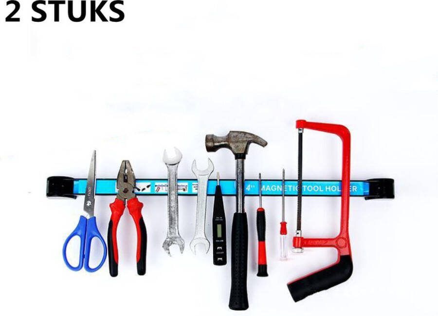 2 stuks Magnetische Gereedschapshouder opbergsysteem-Sterke Opslagstrip voor Werkplaats en Garage-Draagkracht tot 10 kg-65x2.4cm