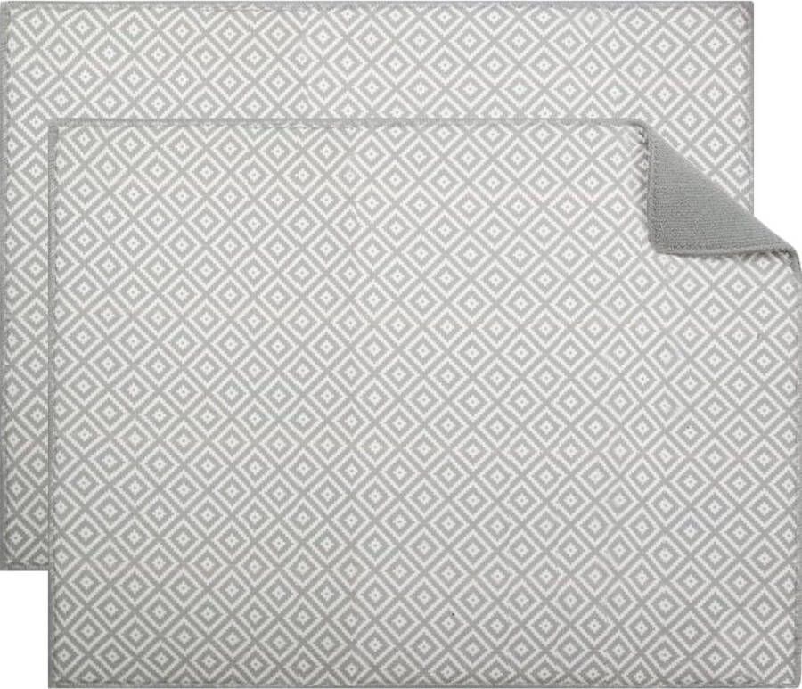 2 stuks microvezel afdruipmat servies sneldrogend afdruipmat droogmatten afdruipmat gootsteen voor aanrecht klein grijs vierkant 50 cm x 38 cm