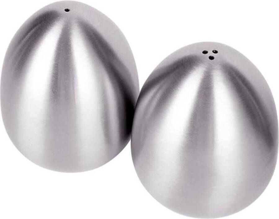 2 stuks mini pepervaatjes roestvrij staal kruidengereedschap kruidenstrooier roestvrij staal pepervaatje zoutvaatje in eivorm (1 gat en 3 gaten)