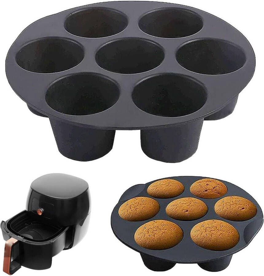 2 stuks muffinvorm siliconen bakplaat voor heteluchtfriteuse cupcakes brownies taarten 20 cm