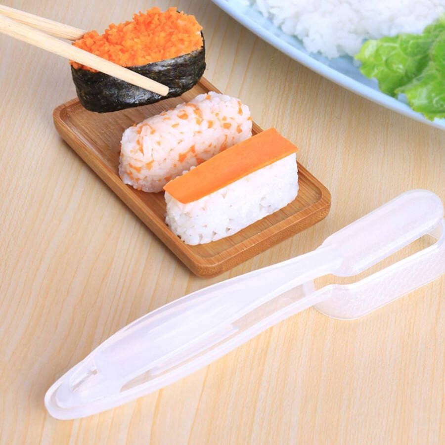 2 stuks Onigiri Maker Sushi Maker Mold Nigiri Sushi Maken Kits Sushi Mold Set Onigiri Rijst Vorm DIY Gereedschap Set Rijstbal Bento Persen Schimmel voor Sushi Rijst DIY Tool （Wit）