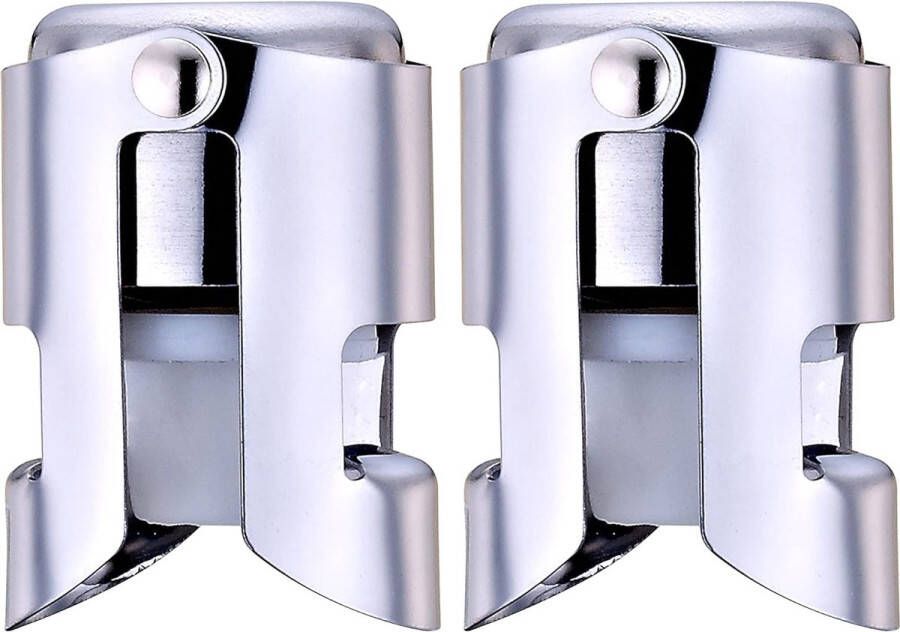2 stuks OWO champagnesluiting champagneflessendop champagnesluiting flessendop roestvrij staal champagnekurk voor champagnewijn champagnestop wijnflessluiting (zilver)