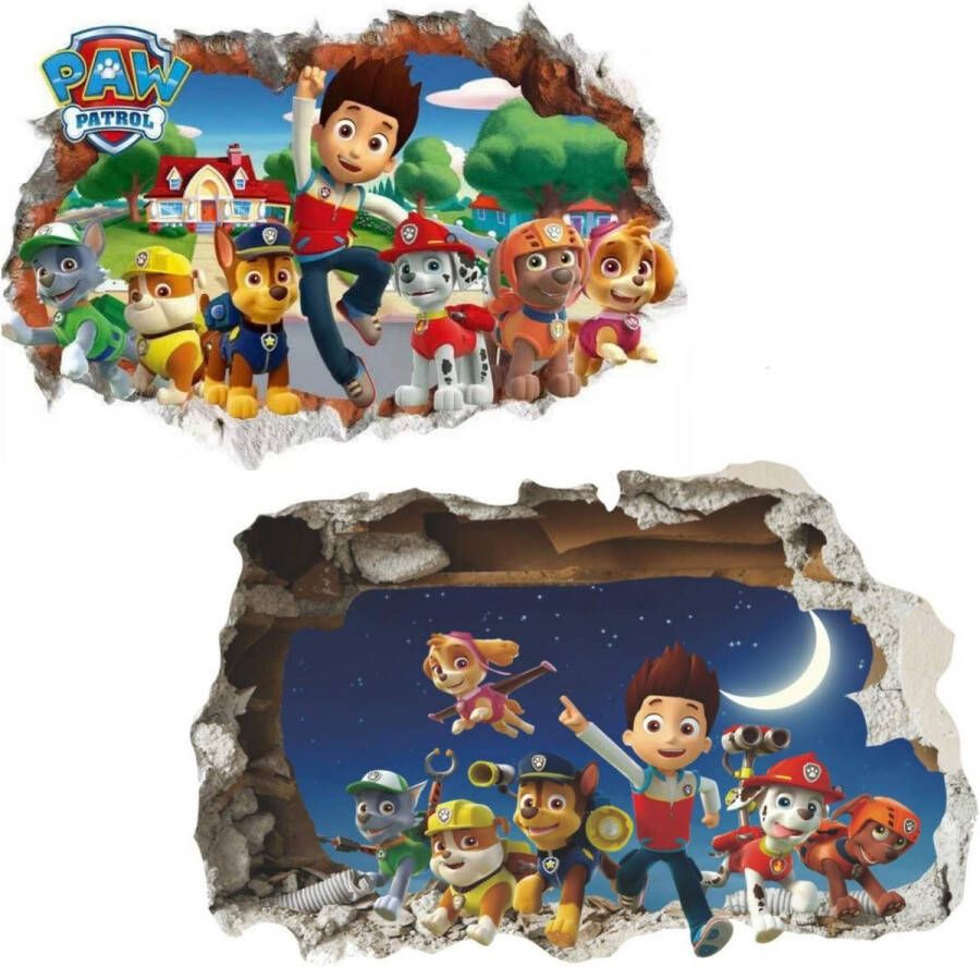 2 stuks Paw Patrol wandtattoo slaapkamer jongens meisjes grote kinderen Paw Patrol wandsticker voor kinderkamer Paw Patrol voor meisjes