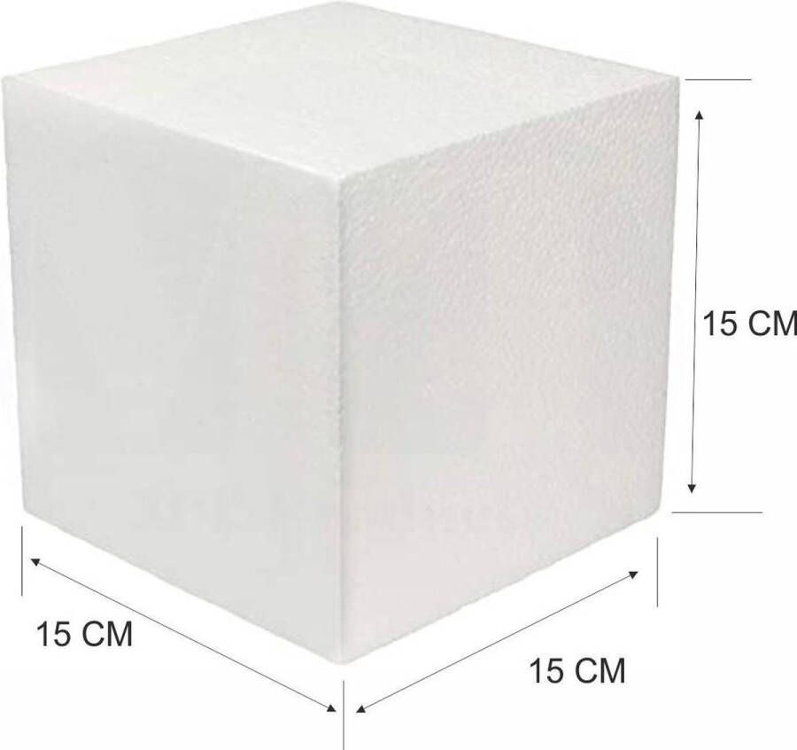 2 stuks Piepschuim kubus ca 15 cm hobbybasisvoorwerp Isomo vierkant blokken blok handvaardigheid