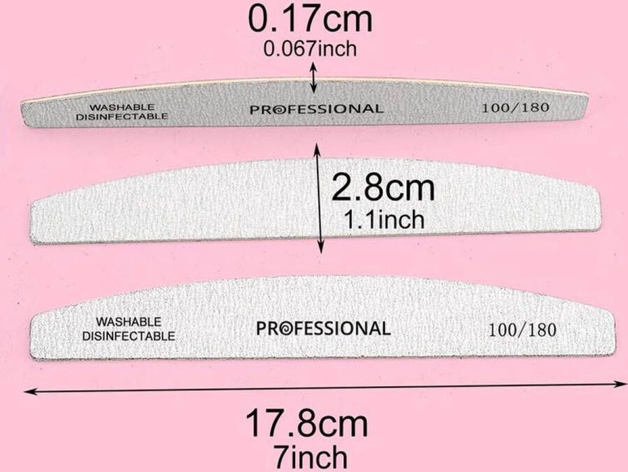2 stuks Professionele Nagelvijl met 2 stuk alcohol pads Professionele nagelvijlbuffer voor thuis en salonmanicures Met Nagel Ontsmetter Gladde en gevormde nagels met gemak Manicure Nagel Buffer Nagel Verzorgings Tool