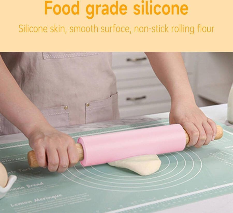 2 stuks siliconen deegroller siliconen bakroller deegroller siliconen deegroller antiaanbaklaag kinderdeegroller kinderbak voor taarten bakken pizza fondant koekjes