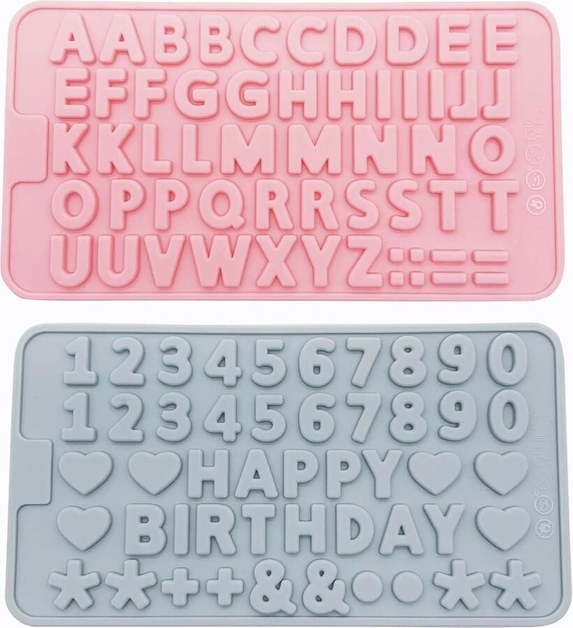 2 stuks siliconen letters cijfers Happy Birthday symbolen alfabet chocolade cake snoep koekjes decoratie dienblad