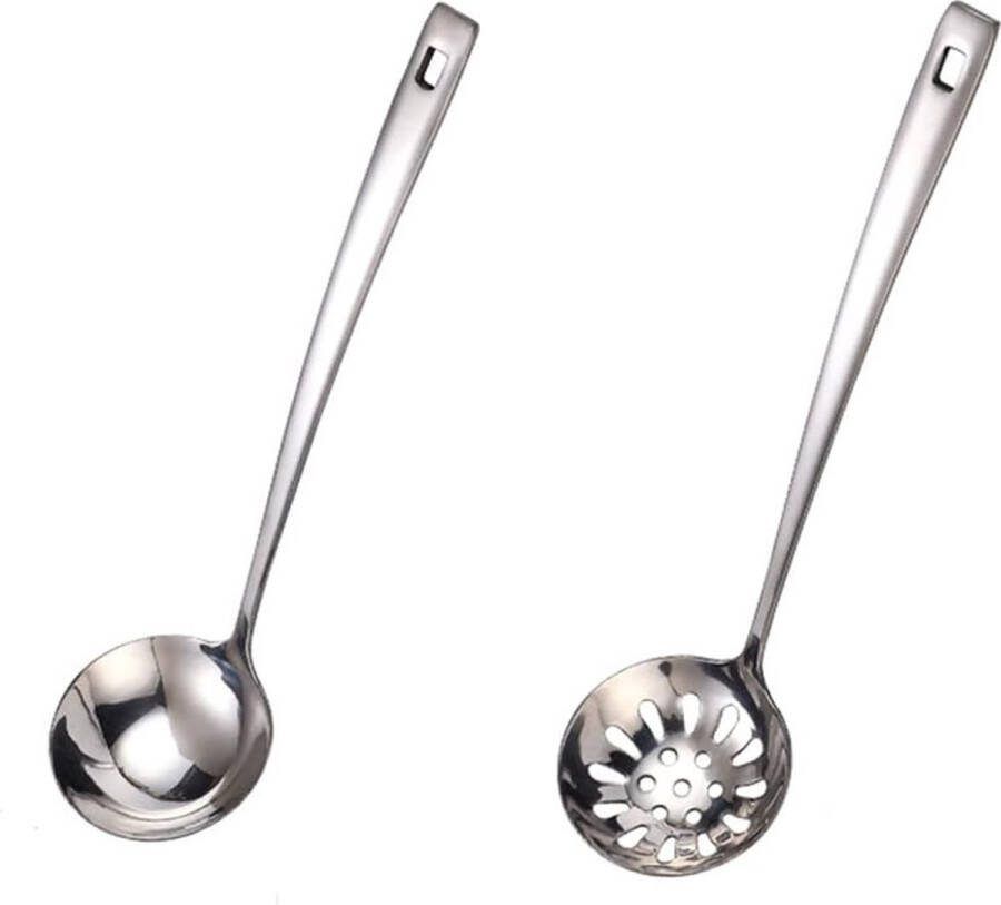 2 stuks soeplepels roestvrij staal pollepel scheplepel schuimlepel sausenklepels keukenaccessoires koken sauzen en meer