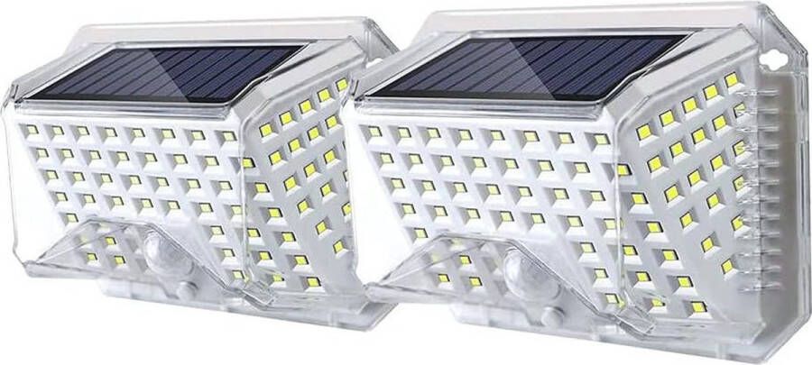 2 Stuks Solar Wandlampen Buiten Bewegingssensor Waterdichte 90 LED Beveiligingslampen Draadloze Verlichting 3 Optionele Modi Zonne-energie Lampen Padverlichting Hekverlichting Duurzame Buitenlampen