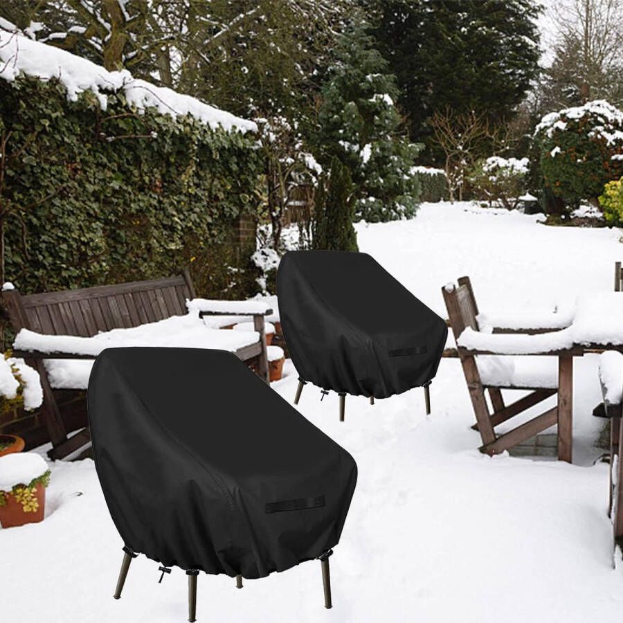 2 stuks stoelafdekking weerbestendig opbergtas tuinstoelen balkonstoelen stoelhoes met 4 gespen tuinstoel beschermhoes uv-bescherming winddicht waterdicht 89 x 97 x 74 cm Rouzin
