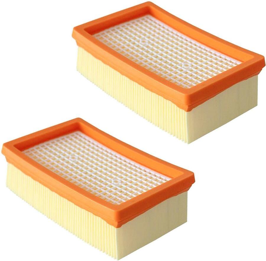 2 Stuks Stofzuigerfilter Voor WD 4 5 6 & MV 4 5 6 multifunctionele alleszuigers Platte Vouwfilters Premium Kwaliteit vervangt originele filters