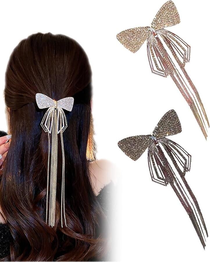 2 stuks strass glanzende haarclips Vlinderhaarclips voor dames metalen vlinderhaarclips Sparkly Hold Haarklauwen vlinderclips Leuke haarclips Hoofddeksels Geschenken