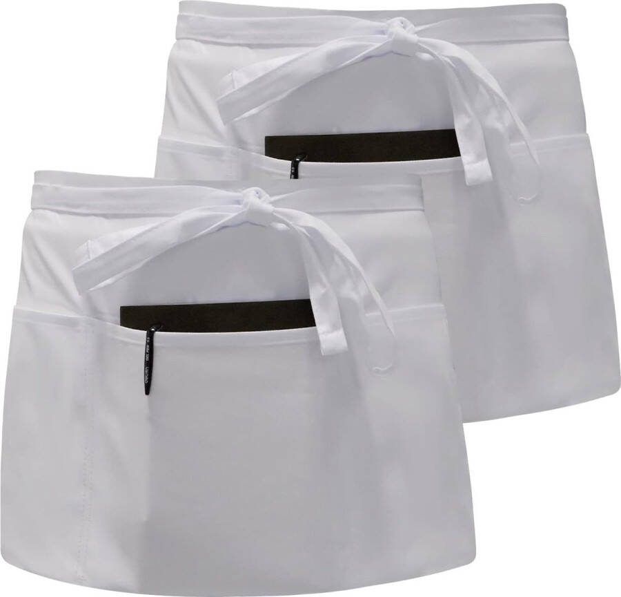 2 stuks tailleschort voorbindschort waterdicht schort kort stofdicht half schort met 3 zakken schort voor dames en heren chef bakker servers kelder ambachtslieden