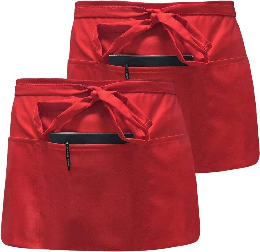 2 stuks tailleschort voorbindschort waterdicht schort kort stofdicht half schort met 3 zakken schort voor dames en heren chef bakker servers kelder ambachtslieden