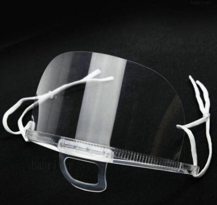50 Stuks Transparant mondmasker Gelaatsmasker Spatmasker Veiligheid Vizier Gezicht Shield Plastic Vizier Hygiëne Veiligheid- Gelaatsscherm