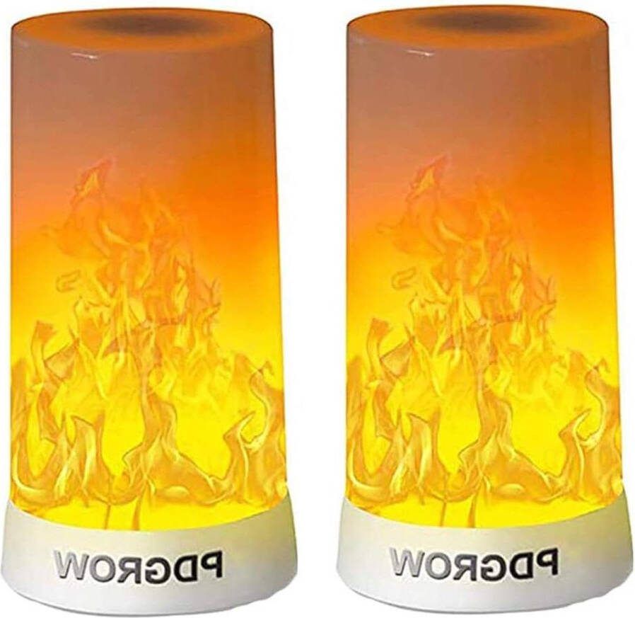 2 stuks USB-oplaadbare LED-vlamlamp Nachtlampje voor bureau en tafel Waterdicht Met magnetische voet en ophanghaken Kerstmis Halloween party Binnen en buiten
