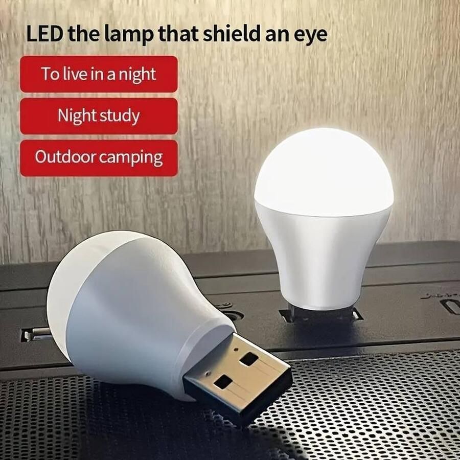 2 Stuks USB stekker lamp USB lampje voor laptop Warm licht Lampje Lamp Computer Mobiele Stroom USB Kleine Boeklampen LED Leeslampje Kleine Ronde Licht nachtlamp