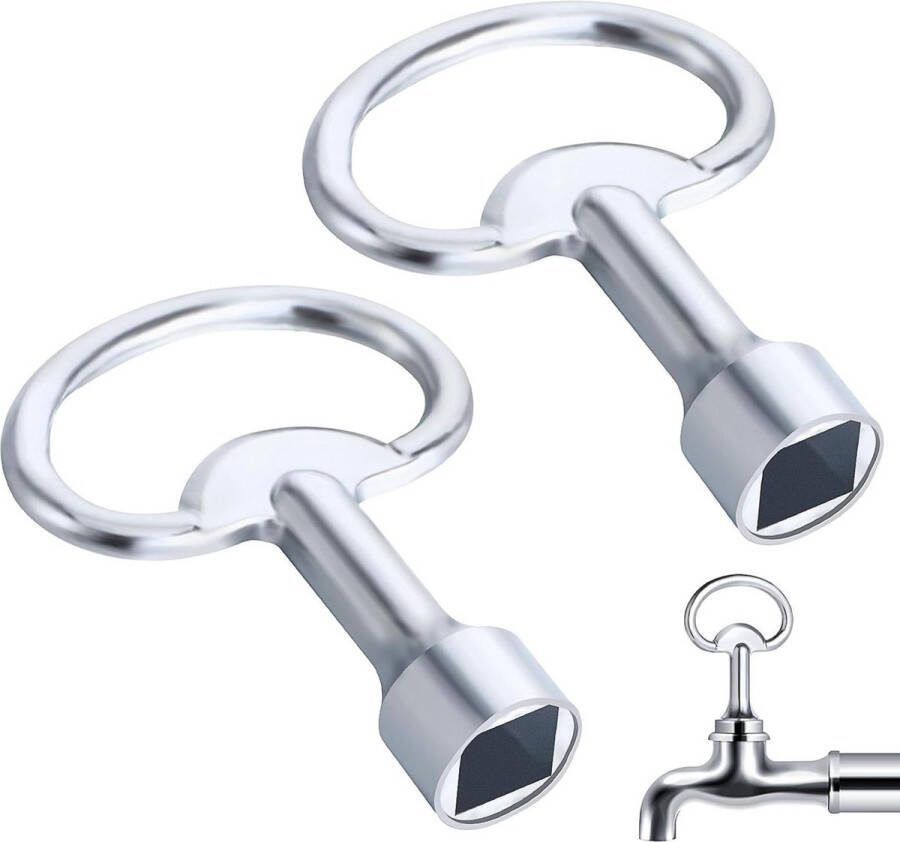 2 stuks vierkante sleutel steeksleutel universeel metaal driehoek waterkraan sleutel 8 mm verwarming ontluchtingssleutel voor radiator vuilnisbak lift elektrische kast gas water html content nodig buitenkraan sleutel