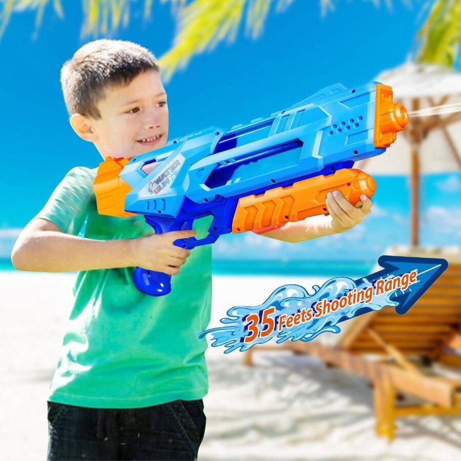 2 stuks waterpistolen Waterblaster soaker voor kinderen en volwassenen 1200 ml Groot bereik Zomer water vechtspeelgoed