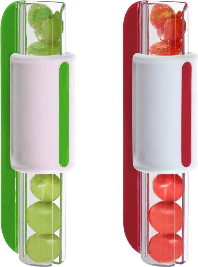 2 stuks Zip Slicer Fruitsnijder Tomatensnijder Druiven Snijder Keuken Tool Salade Snijder tomaten snijmachine voor groentesalade rood