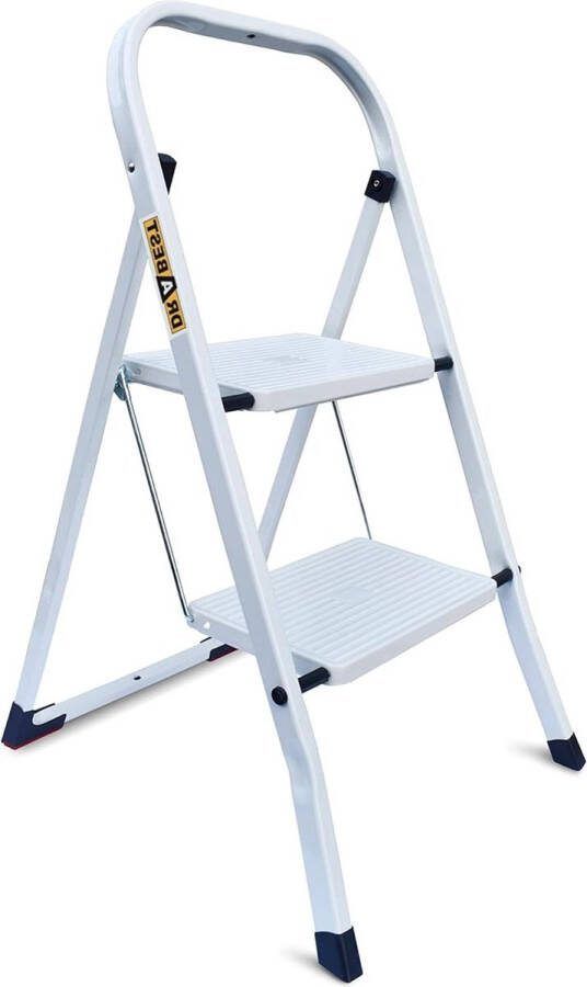 2-Traps Aluminium Kantoorladder 150kg Multifunctioneel Opvouwbaar Ladders 47 x 91 x 5cm Ladder