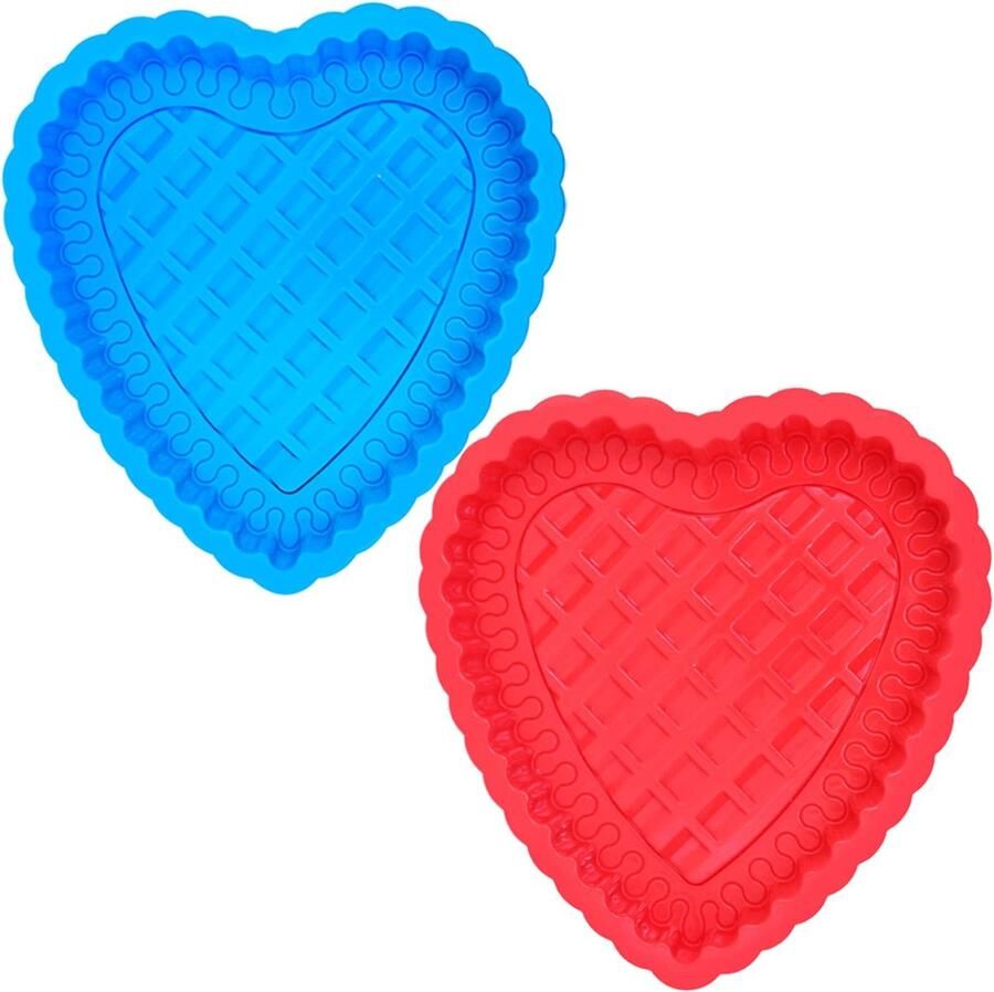 2 verpakkingen 10 '' Love Heart taartvorm siliconen taartvorm bakvorm voor verjaardag verjaardagstaart taarten laib muffin brownie kaascake flan brood blauw
