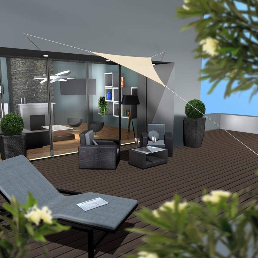 2 x 2 x 2 UV-zonnezeil driehoekig waterdoorlatend zonwering balkon driehoekig 2 m terrasdak inkijkbescherming tuin zonnedak zwembad pergola trampoline caravan zonwering terras