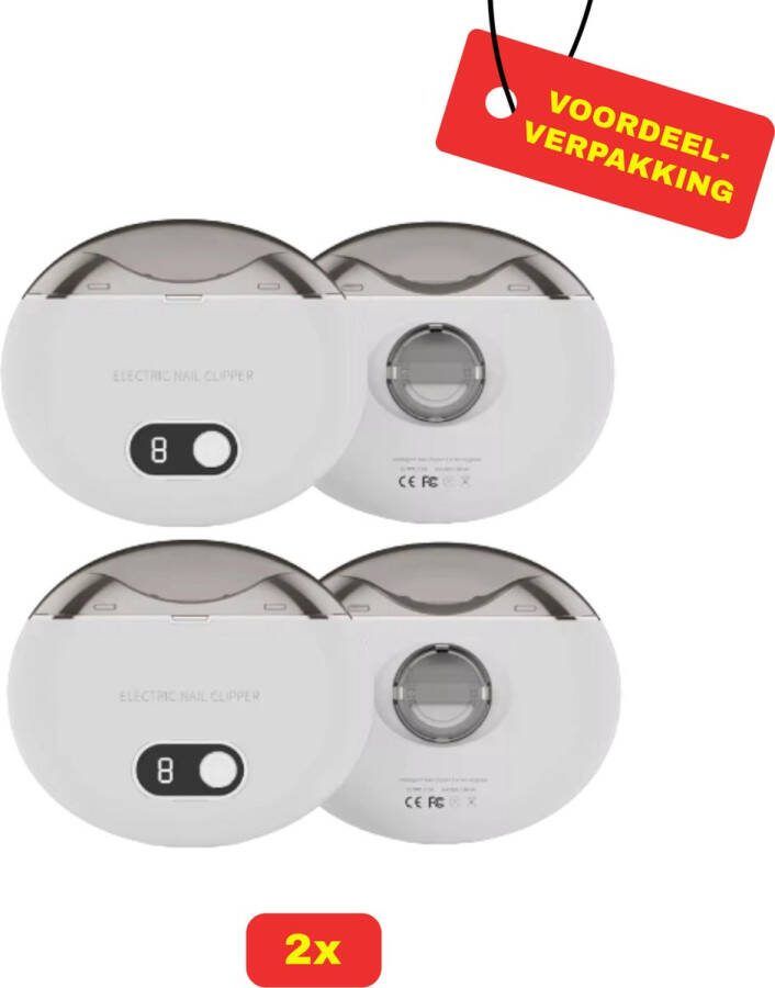 2 x Elektrische Nagelknipper luxe model Wit Voordeelverpakking