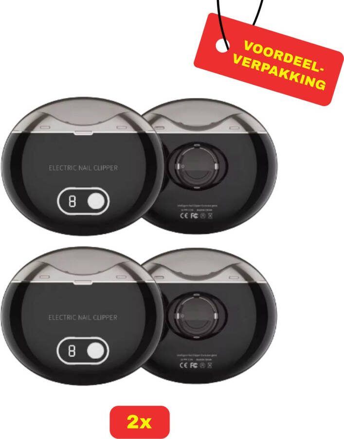 2 x Elektrische Nagelknipper luxe model Zwart Voordeelverpakking