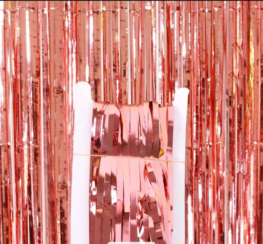 2 x Glittergordijn Roze (100x200cm x stuk)| Feestje Muur Gordijnen Foil Fringe curtain Foto Zone Feest Versiering Deurgordijn Party Decoratie Feestartikele Verjaardag Gender reveal Huwelijk Moederdag Baby Shower Kerst Diwali... 2 Stuks
