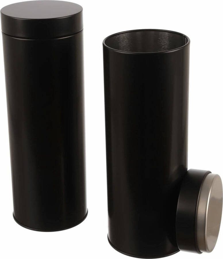 2 x ronde koffiepaddoos voorraaddoos aromadicht van metaal voor elk 200 g ca. 20 koffiepads 20 x 7 cm (H ø) ook ideaal als eiwit- suiker- of kruidenpotje