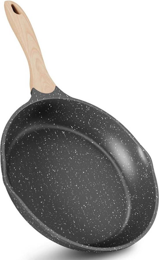 20 cm aluminium braadpan met antiaanbaklaag en handgreep inductiepan voor inductie- en gasfornuis robuust en duurzaam grijs