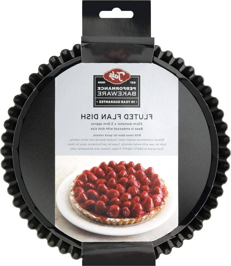 20 cm diameter geribbelde taartvorm koolstofstaal Eclipse anti-aanbaklaag perfect voor hartige zoete taarten tartelette vormen