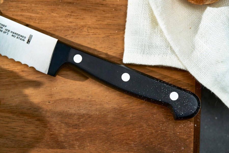 20 cm gekarteld broodmes roestvrij staal kunststof handvat Twin Chef