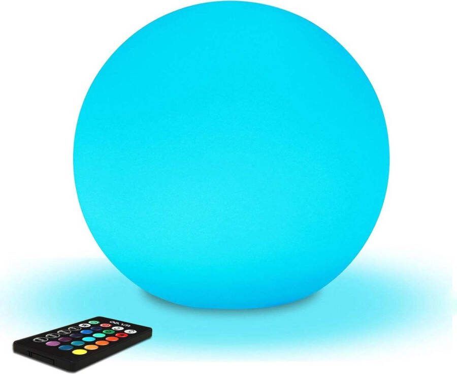 20 cm LED-kogellamp met afstandsbediening voor binnen en buiten kleur veranderend sfeerlicht 16 RGB-kleuren dimbaar USB-oplaadbaar IP65 waterdicht