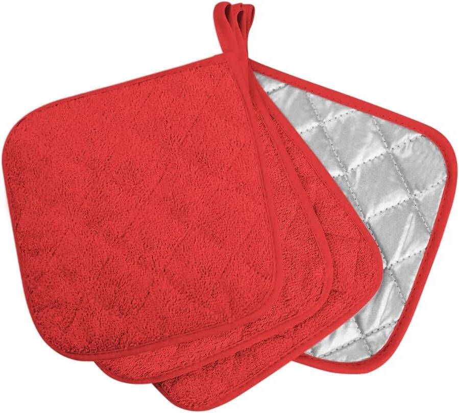 20 cm pannenlap katoen set van 6 hotpads met strik moederdagcadeau bakken grillen magnetron hittebestendig bakken keukengerei bescherming van de handen tegen hete apparaten