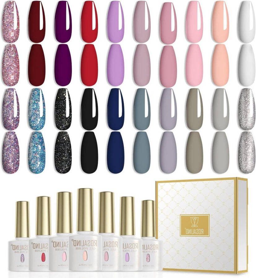 20 Colors Gel Nail Polish UV Kit Soak Off Gel Polish Set for Art Manicure 20pcs 5ml DIY Home Nail Art Salon