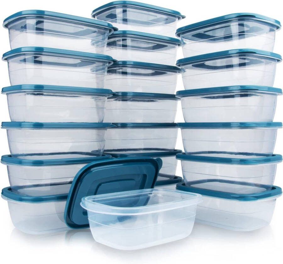 20 Stcs Rechthoek Plastic Porties Sets Met Deksels. Food Opbergkast Containersets Voedselopslag Voedselcontainers Plastic Container Gebruik 500 ML