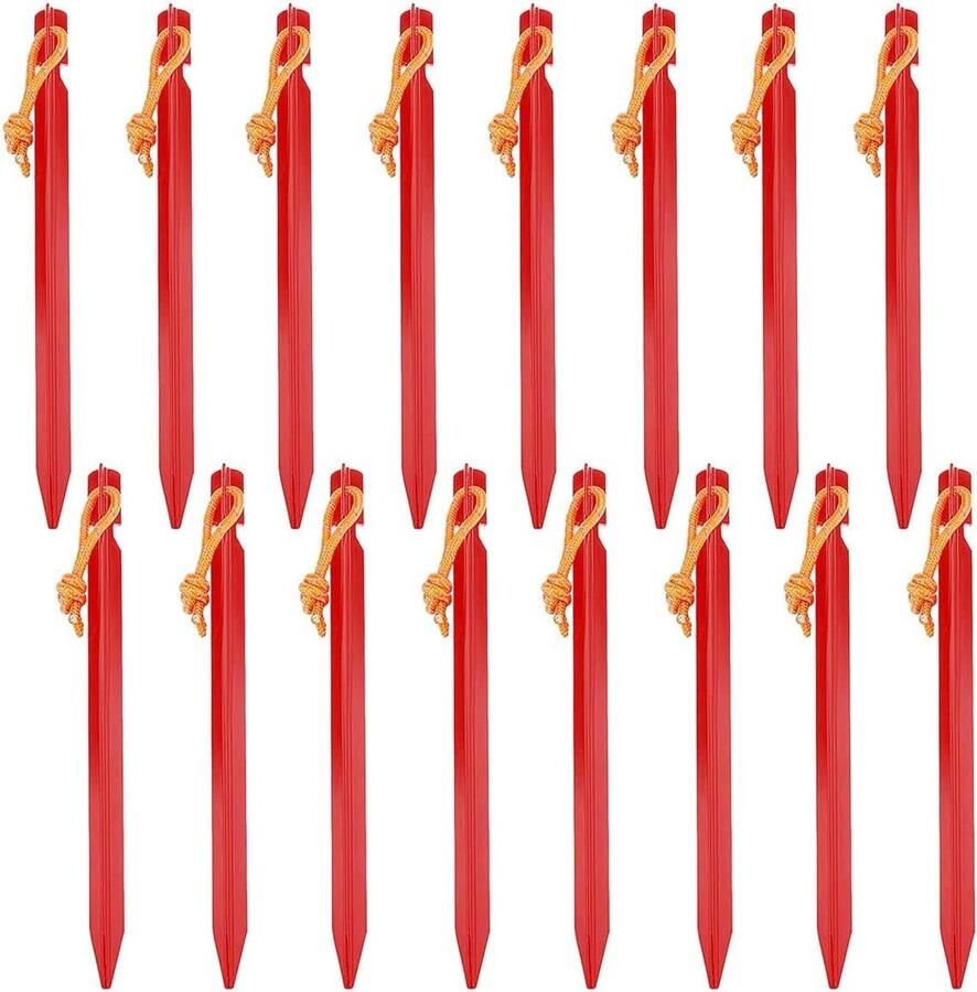 20 stuks aluminiumlegering tentharingen 18 cm met trekkoord camping haringen metalen tentnagels voor tuinieren en outdooractiviteiten