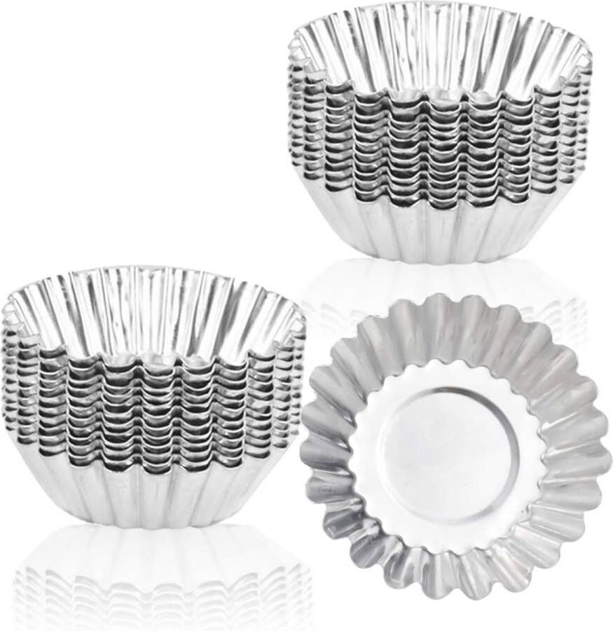 20 stuks eitaarten muffinvormen ei taart tin vorm bekleed ei taart vormpjes muffinvorm herbruikbare ei taart vorm tin voor mini quiche vorm ronde taartvorm tartelette